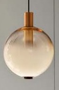 Pendant Lamp - 10702P Copper Metal + Red Glass