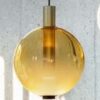 Pendant Lamp - 10702P Gold Metal + Yellow Glass